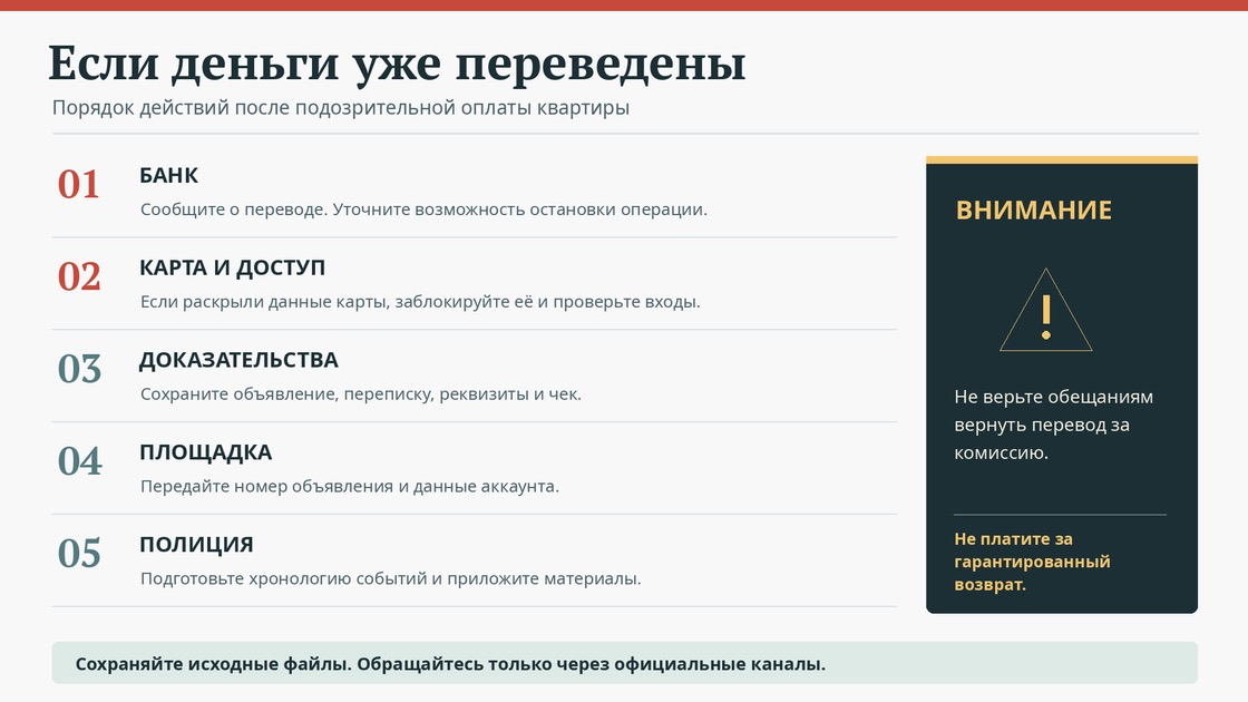 Если деньги уже переведены